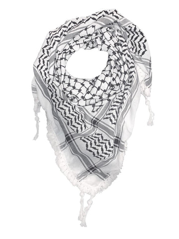 Classic Palestine Black and White Keffiyeh - Full Size-Keffiyeh-Description This is a full-size square scarf (or keffiyeh, also called shemagh) donning the original Palestinian black and white color and style. This keffiyeh has become synonymous with unity and solidarity for Palestine and its people. See our blog here where we go into detail on where the keffiyeh originated and how it became an integral part of the Palestinian identity. Get your's today and show your support for Palestine! Detai