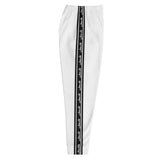 Pali Band Joggers - White-Joggers-Description Pronounced "Falastine" the bands running down the sides translate to "Palestine" in English. Keep it simple and fresh with this classic design. Wherever you decide to wear these, you'll be representing Pali in style. Get yours now! Quality These will be among the softest, most comfortable garment to go over your legs. Workouts will be much more comfortable and are durable enough to handle whatever your routine is. They're versatile and stylish with t