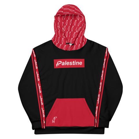Palestine Subreme Hoodie-Hoodie-Description The most Supreme thing about this shirt is that it reps Palestine! Get yours now before we sell out! Quality This hoodie defines comfort with soft outside and an even softer brushed fleece inside. You have to touch it to believe it! The hoodie itself has a relaxed fit and is perfect for wrapping yourself into on a chilly evening in or for making a statement on days out. Features • 70% polyester, 27% cotton, 3% elastane • Fabric weight: 8.85 oz/yd² (300
