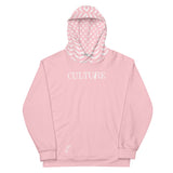 Pali Culture Hoodie - Pink-Hoodie-Description Culture. As dispersed as the Palestinians are today, no matter where you are in the world, one thing that binds the diaspora of Palestinians can boil down to Culture. As more land and homes continue to be taken away, as more refugees trying to find their place in the world, and as more countries discontinue their recognition of Palestine, it's imperative to keep Culture and Traditions alive by passing them to the future generations as to not forget o