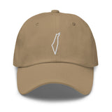 Simply Pali Baba Hat-Hat-Description Who doesn't appreciate a good dad hat, or should I say "baba" hat. Baba hats aren't just for dads. This one's got a low profile with an adjustable strap and curved visor. And what's better is the crisp, embroidered country outline of Palestine on the front and the word "Falastine" (pronounced in Arabic, or "Palestine" in English) on the back. This is a fresh and straightforward hat made to make you look good anywhere while protecting you from the sun. Details