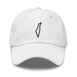 Simply Pali Baba Hat-Hat-Description Who doesn't appreciate a good dad hat, or should I say "baba" hat. Baba hats aren't just for dads. This one's got a low profile with an adjustable strap and curved visor. And what's better is the crisp, embroidered country outline of Palestine on the front and the word "Falastine" (pronounced in Arabic, or "Palestine" in English) on the back. This is a fresh and straightforward hat made to make you look good anywhere while protecting you from the sun. Details