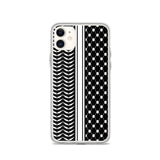 Keffiyeh iPhone Case-Phone Case-Description Express Palestine through the iconic keffiyeh (also spelled kufiya) pattern and protect your phone from scratches, dust, oil, and dirt with this unique case. It has a solid back and flexible sides that make it easy to take on and off, with precisely aligned port openings. Details • BPA free Hybrid Thermoplastic Polyurethane (TPU) and Polycarbonate (PC) material• Solid polycarbonate back• Flexible, see-through polyurethane sides• .5 mm raised bezel• Wir