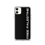 Free Palestine iPhone Case-Phone Case-Description Protect your phone from scratches, dust, oil, and dirt with this unique case. It has a solid back and flexible sides that make it easy to take on and off, with precisely aligned port openings. Free Palestine. Period. Make your stance known in plain English and minimalistic style with this case. Details • BPA free Hybrid Thermoplastic Polyurethane (TPU) and Polycarbonate (PC) material• Solid polycarbonate back• Flexible, see-through polyurethane s