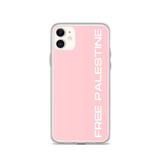 Free Palestine iPhone Case - Pink-Phone Case-Description Protect your phone from scratches, dust, oil, and dirt with this unique case. It has a solid back and flexible sides that make it easy to take on and off, with precisely aligned port openings. Free Palestine. Period. Make your stance known in plain English and minimalistic style with this case. Details • BPA free Hybrid Thermoplastic Polyurethane (TPU) and Polycarbonate (PC) material• Solid polycarbonate back• Flexible, see-through polyure