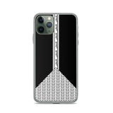 Pali Beam iPhone Case-Phone Case-Description Protect your phone from scratches, dust, oil, and dirt with this unique case. It has a solid back and flexible sides that make it easy to take on and off, with precisely aligned port openings. The beam going down the middle of the phone includes text pronounced "Falastine" which simply translates to "Palestine". Coupled with the keffiyeh (also spelled kufiya) wing pattern this case lets those know what you represent in a one-of-a-kind way. Details • B