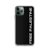 Free Palestine iPhone Case-Phone Case-Description Protect your phone from scratches, dust, oil, and dirt with this unique case. It has a solid back and flexible sides that make it easy to take on and off, with precisely aligned port openings. Free Palestine. Period. Make your stance known in plain English and minimalistic style with this case. Details • BPA free Hybrid Thermoplastic Polyurethane (TPU) and Polycarbonate (PC) material• Solid polycarbonate back• Flexible, see-through polyurethane s