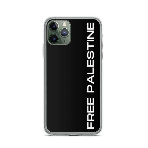 Free Palestine iPhone Case-Phone Case-Description Protect your phone from scratches, dust, oil, and dirt with this unique case. It has a solid back and flexible sides that make it easy to take on and off, with precisely aligned port openings. Free Palestine. Period. Make your stance known in plain English and minimalistic style with this case. Details • BPA free Hybrid Thermoplastic Polyurethane (TPU) and Polycarbonate (PC) material• Solid polycarbonate back• Flexible, see-through polyurethane s