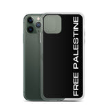 Free Palestine iPhone Case-Phone Case-Description Protect your phone from scratches, dust, oil, and dirt with this unique case. It has a solid back and flexible sides that make it easy to take on and off, with precisely aligned port openings. Free Palestine. Period. Make your stance known in plain English and minimalistic style with this case. Details • BPA free Hybrid Thermoplastic Polyurethane (TPU) and Polycarbonate (PC) material• Solid polycarbonate back• Flexible, see-through polyurethane s