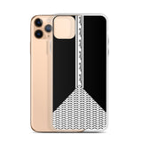 Pali Beam iPhone Case-Phone Case-Description Protect your phone from scratches, dust, oil, and dirt with this unique case. It has a solid back and flexible sides that make it easy to take on and off, with precisely aligned port openings. The beam going down the middle of the phone includes text pronounced "Falastine" which simply translates to "Palestine". Coupled with the keffiyeh (also spelled kufiya) wing pattern this case lets those know what you represent in a one-of-a-kind way. Details • B