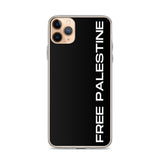 Free Palestine iPhone Case-Phone Case-Description Protect your phone from scratches, dust, oil, and dirt with this unique case. It has a solid back and flexible sides that make it easy to take on and off, with precisely aligned port openings. Free Palestine. Period. Make your stance known in plain English and minimalistic style with this case. Details • BPA free Hybrid Thermoplastic Polyurethane (TPU) and Polycarbonate (PC) material• Solid polycarbonate back• Flexible, see-through polyurethane s