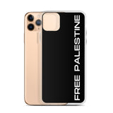 Free Palestine iPhone Case-Phone Case-Description Protect your phone from scratches, dust, oil, and dirt with this unique case. It has a solid back and flexible sides that make it easy to take on and off, with precisely aligned port openings. Free Palestine. Period. Make your stance known in plain English and minimalistic style with this case. Details • BPA free Hybrid Thermoplastic Polyurethane (TPU) and Polycarbonate (PC) material• Solid polycarbonate back• Flexible, see-through polyurethane s