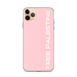 Free Palestine iPhone Case - Pink-Phone Case-Description Protect your phone from scratches, dust, oil, and dirt with this unique case. It has a solid back and flexible sides that make it easy to take on and off, with precisely aligned port openings. Free Palestine. Period. Make your stance known in plain English and minimalistic style with this case. Details • BPA free Hybrid Thermoplastic Polyurethane (TPU) and Polycarbonate (PC) material• Solid polycarbonate back• Flexible, see-through polyure