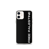 Free Palestine iPhone Case-Phone Case-Description Protect your phone from scratches, dust, oil, and dirt with this unique case. It has a solid back and flexible sides that make it easy to take on and off, with precisely aligned port openings. Free Palestine. Period. Make your stance known in plain English and minimalistic style with this case. Details • BPA free Hybrid Thermoplastic Polyurethane (TPU) and Polycarbonate (PC) material• Solid polycarbonate back• Flexible, see-through polyurethane s