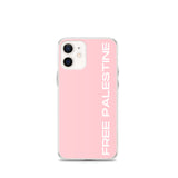Free Palestine iPhone Case - Pink-Phone Case-Description Protect your phone from scratches, dust, oil, and dirt with this unique case. It has a solid back and flexible sides that make it easy to take on and off, with precisely aligned port openings. Free Palestine. Period. Make your stance known in plain English and minimalistic style with this case. Details • BPA free Hybrid Thermoplastic Polyurethane (TPU) and Polycarbonate (PC) material• Solid polycarbonate back• Flexible, see-through polyure