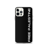 Free Palestine iPhone Case-Phone Case-Description Protect your phone from scratches, dust, oil, and dirt with this unique case. It has a solid back and flexible sides that make it easy to take on and off, with precisely aligned port openings. Free Palestine. Period. Make your stance known in plain English and minimalistic style with this case. Details • BPA free Hybrid Thermoplastic Polyurethane (TPU) and Polycarbonate (PC) material• Solid polycarbonate back• Flexible, see-through polyurethane s