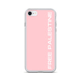 Free Palestine iPhone Case - Pink-Phone Case-Description Protect your phone from scratches, dust, oil, and dirt with this unique case. It has a solid back and flexible sides that make it easy to take on and off, with precisely aligned port openings. Free Palestine. Period. Make your stance known in plain English and minimalistic style with this case. Details • BPA free Hybrid Thermoplastic Polyurethane (TPU) and Polycarbonate (PC) material• Solid polycarbonate back• Flexible, see-through polyure
