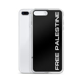 Free Palestine iPhone Case-Phone Case-Description Protect your phone from scratches, dust, oil, and dirt with this unique case. It has a solid back and flexible sides that make it easy to take on and off, with precisely aligned port openings. Free Palestine. Period. Make your stance known in plain English and minimalistic style with this case. Details • BPA free Hybrid Thermoplastic Polyurethane (TPU) and Polycarbonate (PC) material• Solid polycarbonate back• Flexible, see-through polyurethane s