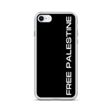Free Palestine iPhone Case-Phone Case-Description Protect your phone from scratches, dust, oil, and dirt with this unique case. It has a solid back and flexible sides that make it easy to take on and off, with precisely aligned port openings. Free Palestine. Period. Make your stance known in plain English and minimalistic style with this case. Details • BPA free Hybrid Thermoplastic Polyurethane (TPU) and Polycarbonate (PC) material• Solid polycarbonate back• Flexible, see-through polyurethane s