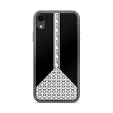 Pali Beam iPhone Case-Phone Case-Description Protect your phone from scratches, dust, oil, and dirt with this unique case. It has a solid back and flexible sides that make it easy to take on and off, with precisely aligned port openings. The beam going down the middle of the phone includes text pronounced "Falastine" which simply translates to "Palestine". Coupled with the keffiyeh (also spelled kufiya) wing pattern this case lets those know what you represent in a one-of-a-kind way. Details • B