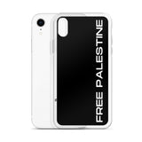 Free Palestine iPhone Case-Phone Case-Description Protect your phone from scratches, dust, oil, and dirt with this unique case. It has a solid back and flexible sides that make it easy to take on and off, with precisely aligned port openings. Free Palestine. Period. Make your stance known in plain English and minimalistic style with this case. Details • BPA free Hybrid Thermoplastic Polyurethane (TPU) and Polycarbonate (PC) material• Solid polycarbonate back• Flexible, see-through polyurethane s