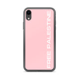 Free Palestine iPhone Case - Pink-Phone Case-Description Protect your phone from scratches, dust, oil, and dirt with this unique case. It has a solid back and flexible sides that make it easy to take on and off, with precisely aligned port openings. Free Palestine. Period. Make your stance known in plain English and minimalistic style with this case. Details • BPA free Hybrid Thermoplastic Polyurethane (TPU) and Polycarbonate (PC) material• Solid polycarbonate back• Flexible, see-through polyure