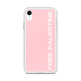 Free Palestine iPhone Case - Pink-Phone Case-Description Protect your phone from scratches, dust, oil, and dirt with this unique case. It has a solid back and flexible sides that make it easy to take on and off, with precisely aligned port openings. Free Palestine. Period. Make your stance known in plain English and minimalistic style with this case. Details • BPA free Hybrid Thermoplastic Polyurethane (TPU) and Polycarbonate (PC) material• Solid polycarbonate back• Flexible, see-through polyure