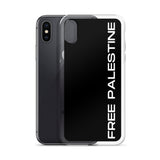 Free Palestine iPhone Case-Phone Case-Description Protect your phone from scratches, dust, oil, and dirt with this unique case. It has a solid back and flexible sides that make it easy to take on and off, with precisely aligned port openings. Free Palestine. Period. Make your stance known in plain English and minimalistic style with this case. Details • BPA free Hybrid Thermoplastic Polyurethane (TPU) and Polycarbonate (PC) material• Solid polycarbonate back• Flexible, see-through polyurethane s