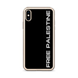 Free Palestine iPhone Case-Phone Case-Description Protect your phone from scratches, dust, oil, and dirt with this unique case. It has a solid back and flexible sides that make it easy to take on and off, with precisely aligned port openings. Free Palestine. Period. Make your stance known in plain English and minimalistic style with this case. Details • BPA free Hybrid Thermoplastic Polyurethane (TPU) and Polycarbonate (PC) material• Solid polycarbonate back• Flexible, see-through polyurethane s
