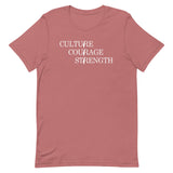 Culture Courage Strength T-Shirt-T-Shirt-Description There are many words used to describe Palestinians, but none more powerful than Culture, Courage, and Strength. Represent what Palestinians embrace with this tee! Quality You have to put this shirt on to believe the Premium T-Shirt quality. This shirt feels supremely soft and lightweight, with the right amount of stretch. It's comfortable and flattering for both men and women! Features • 100% combed and ring-spun cotton (Heather colors contain