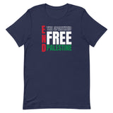 End The Apartheid T-Shirt-T-Shirt-Description If Palestine is ever going to be free it will only come when everyone is treated equally. Segregating individuals based on religion or race must be addressed first. End the Apartheid. Free Palestine. Quality You have to put this shirt on to believe the Premium T-Shirt quality. This shirt feels supremely soft and lightweight, with the right amount of stretch. It's comfortable and flattering for both men and women! Features • 100% combed and ring-spun