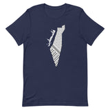 Falastine Keffiyeh Map T-Shirt-T-Shirt-Description Enjoy this comfortable tee with style showing off that famous keffiyeh (also spelled kufiya) pattern inside the country map. The Arabic text translates to "Falastine" or "Palestine" in English. Quality You have to put this shirt on to believe the Premium T-Shirt quality. This shirt feels supremely soft and lightweight, with the right amount of stretch. It's comfortable and flattering for both men and women! Features • 100% combed and ring-spun c