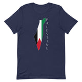 Pali Flag Country Map T-Shirt-T-Shirt-Description Rock the Palestine country map styled with the Palestinian country flag. Quality You have to put this shirt on to believe the Premium T-Shirt quality. This shirt feels supremely soft and lightweight, with the right amount of stretch. It's comfortable and flattering for both men and women! Features • 100% combed and ring-spun cotton (Heather colors contain polyester)• Fabric weight: 4.2 oz (142 g/m2)• Pre-shrunk fabric• Shoulder-to-shoulder taping