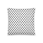 Keffiyeh Decor Pillow - White-Pillow-Description This double-sided pillow incorporating the beauty of the keffiyeh (also spelled kufiya) pattern is just what you need to bring a whole room to life. What's more, the super-soft, machine-washable case with the shape-retaining insert is a pleasure to have long afternoon naps on. Details • 100% polyester case and insert• Hidden zipper• Machine-washable case• Shape-retaining polyester insert included (handwash only)-Pali-Mart