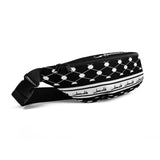 Layl Keffiyeh Fanny Pack-Fanny Pack-Description Strap up with our signature layl (night) keffiyeh (also spelled kufiya) fanny pack! It's the ultimate accessory that has everything—the right size, a small inside pocket, and adjustable straps—to become your favorite fashion item. Be sure to pair it with our Layl Face Mask or other items from our catalog to make a more complete look! Get yours today! Features • 100% polyester• Dimensions: H 6.5'' (16cm), W 13'' (33cm), D 2¾'' (7cm)• Water-resistant