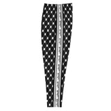 Keffiyeh Joggers - Black - Comb Pattern-Joggers-Description Who doesn't love the iconic keffiyeh (also spelled kufiya) pattern? Now enjoy the beauty of the keffiyeh on your legs! The bands running down the sides translate to "Palestine" so everyone knows what you're repping. These particular bottoms showcase only the comb pattern design of the keffiyeh. You won't find joggers like these anywhere else. Dare to be different? Get yours now! Quality These will be among the softest, most comfortable 