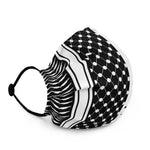 Sunset Keffiyeh Premium Face Mask-Face Mask-Description Wear the iconic keffiyeh (also spelled kufiya) pattern everywhere you go with this premium quality face mask. We call this one "Sunset" because the light side is on the left (west) where the sun sets. It looks great when paired with our Pali-Mart Tops and Bottoms so be sure to complete your Pali-Mart fit with this today! Details • 100% super-soft polyester microfiber • Non-surgical and non-medical• Nose wire that helps adjust the mask• Adju