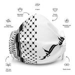 Yawm Keffiyeh Premium Face Mask-Face Mask-Description Wear the iconic keffiyeh (also spelled kufiya) pattern everywhere you go with this premium quality face mask. One side represents the kufiya pattern while the other side has only the word "Falastine" or "Palestine" in English. The Yawm (meaning "Day" in Arabic) edition goes great with many products in our catalog so be sure to grab this to complete your look. Represent the culture, courage, strength, and resilience of Palestine in style! Get 
