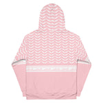 Pali Keffiyeh Half Hoodie - Pink-Hoodie-Description This hoodie is one of a kind and a signature Pali-Mart piece. The iconic keffiyeh (also spelled kufiya) pattern is beautifully displayed in this piece with the front and back each showcasing different aspects of the pattern. The band moving across the hoodie is also true to the keffiyeh design with the added bonus of "Palestine" being repeated in Arabic. You won't find this anywhere else. Get yours now before we sell out again! Quality This hoo