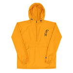 Pali-Mart Signature Champion Packable Jacket-Hoodie-Description Wind and rain are no match for this packable convenient Champion hoodie. While everyone else has to endure the elements, you will be protected with this signature Pali-Mart piece! Features Trusted Champion quality meant to protect you from the elements. This wind and rain resistant polyester jacket is detailed with a practical hood, front kangaroo pocket, and zipped pouch pocket which you can pull out and use to scrunch the jacket i