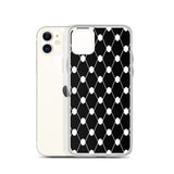 Simple Keffiyeh iPhone Case-Phone Case-Description Adorn a piece of the iconic keffiyeh (also spelled kufiya) pattern while protecting your phone from scratches, dust, oil, and dirt with this Simple Keffiyeh case. It has a solid back and flexible sides that make it easy to take on and off, with precisely aligned port openings. Details • BPA free Hybrid Thermoplastic Polyurethane (TPU) and Polycarbonate (PC) material• Solid polycarbonate back• Flexible, see-through polyurethane sides• .5 mm raise