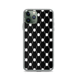 Simple Keffiyeh iPhone Case-Phone Case-Description Adorn a piece of the iconic keffiyeh (also spelled kufiya) pattern while protecting your phone from scratches, dust, oil, and dirt with this Simple Keffiyeh case. It has a solid back and flexible sides that make it easy to take on and off, with precisely aligned port openings. Details • BPA free Hybrid Thermoplastic Polyurethane (TPU) and Polycarbonate (PC) material• Solid polycarbonate back• Flexible, see-through polyurethane sides• .5 mm raise