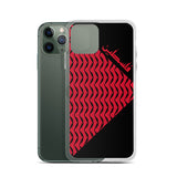 Falastine Wings iPhone Case - Red-Phone Case-Description Protect your phone from scratches, dust, oil, and dirt with this unique case. It has a solid back and flexible sides that make it easy to take on and off, with precisely aligned port openings. Pronounced "Falastine" this case simply translates to "Palestine". Coupled with the keffiyeh (also spelled kufiya) wing pattern this case lets those know what you represent. Details • BPA free Hybrid Thermoplastic Polyurethane (TPU) and Polycarbonate