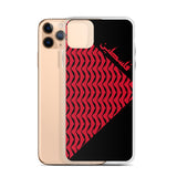 Falastine Wings iPhone Case - Red-Phone Case-Description Protect your phone from scratches, dust, oil, and dirt with this unique case. It has a solid back and flexible sides that make it easy to take on and off, with precisely aligned port openings. Pronounced "Falastine" this case simply translates to "Palestine". Coupled with the keffiyeh (also spelled kufiya) wing pattern this case lets those know what you represent. Details • BPA free Hybrid Thermoplastic Polyurethane (TPU) and Polycarbonate