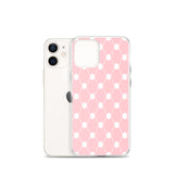 Simple Keffiyeh iPhone Case - Pink-Phone Case-Description Adorn a piece of the iconic keffiyeh (also spelled kufiya) pattern while protecting your phone from scratches, dust, oil, and dirt with this Simple Keffiyeh case. It has a solid back and flexible sides that make it easy to take on and off, with precisely aligned port openings. Details • BPA free Hybrid Thermoplastic Polyurethane (TPU) and Polycarbonate (PC) material• Solid polycarbonate back• Flexible, see-through polyurethane sides• .5 m