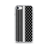 Keffiyeh iPhone Case-Phone Case-Description Express Palestine through the iconic keffiyeh (also spelled kufiya) pattern and protect your phone from scratches, dust, oil, and dirt with this unique case. It has a solid back and flexible sides that make it easy to take on and off, with precisely aligned port openings. Details • BPA free Hybrid Thermoplastic Polyurethane (TPU) and Polycarbonate (PC) material• Solid polycarbonate back• Flexible, see-through polyurethane sides• .5 mm raised bezel• Wir
