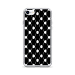 Simple Keffiyeh iPhone Case-Phone Case-Description Adorn a piece of the iconic keffiyeh (also spelled kufiya) pattern while protecting your phone from scratches, dust, oil, and dirt with this Simple Keffiyeh case. It has a solid back and flexible sides that make it easy to take on and off, with precisely aligned port openings. Details • BPA free Hybrid Thermoplastic Polyurethane (TPU) and Polycarbonate (PC) material• Solid polycarbonate back• Flexible, see-through polyurethane sides• .5 mm raise