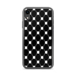 Simple Keffiyeh iPhone Case-Phone Case-Description Adorn a piece of the iconic keffiyeh (also spelled kufiya) pattern while protecting your phone from scratches, dust, oil, and dirt with this Simple Keffiyeh case. It has a solid back and flexible sides that make it easy to take on and off, with precisely aligned port openings. Details • BPA free Hybrid Thermoplastic Polyurethane (TPU) and Polycarbonate (PC) material• Solid polycarbonate back• Flexible, see-through polyurethane sides• .5 mm raise