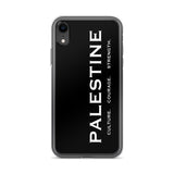 Pali Pillars iPhone Case-Phone Case-Description Palestine can be described and held together in 3 words. Culture. Courage. Strength. These are the words Palestinians embody and are what keep the fabric of Palestine alive and lifted up. Let people know the power of Palestinians with this case! Protect your phone from scratches, dust, oil, and dirt. This case has a solid back and flexible sides that make it easy to take on and off, with precisely aligned port openings. Details • BPA free Hybrid Th