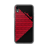 Falastine Wings iPhone Case - Red-Phone Case-Description Protect your phone from scratches, dust, oil, and dirt with this unique case. It has a solid back and flexible sides that make it easy to take on and off, with precisely aligned port openings. Pronounced "Falastine" this case simply translates to "Palestine". Coupled with the keffiyeh (also spelled kufiya) wing pattern this case lets those know what you represent. Details • BPA free Hybrid Thermoplastic Polyurethane (TPU) and Polycarbonate